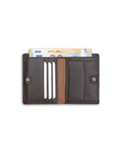 MONPIEL Billetera con Broche Dentro y Monedero Raya Lateral*Hombre Carteras Hombre Piel