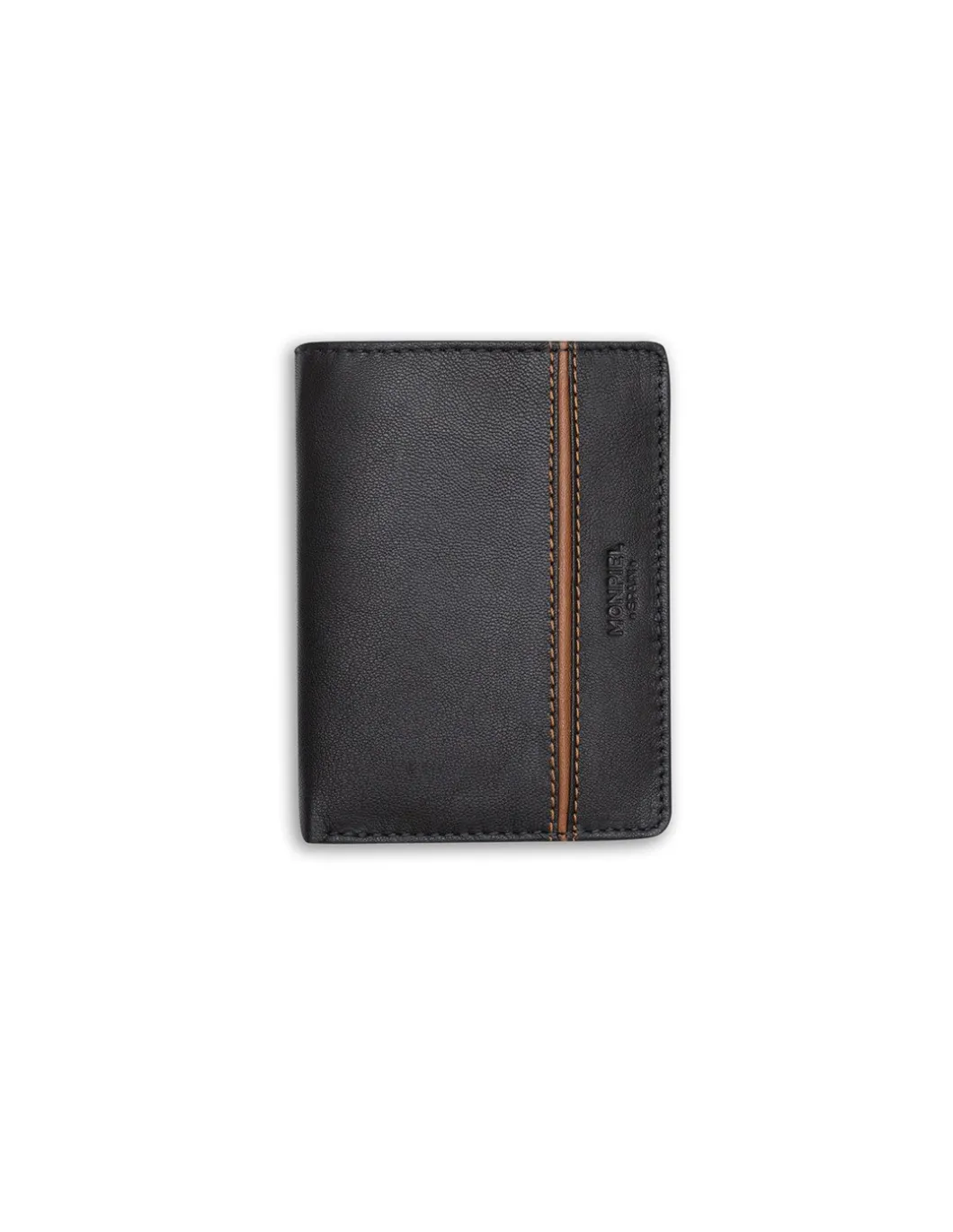MONPIEL Billetera con Broche Dentro y Monedero Raya Lateral*Hombre Carteras Hombre Piel