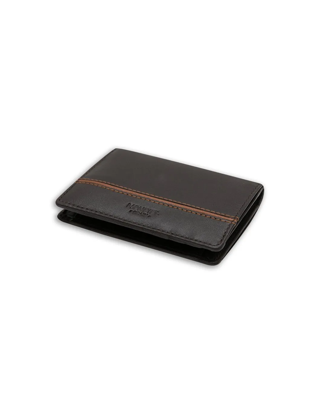 MONPIEL Billetera Pequena con Monedero Raya Lateral*Hombre Carteras Hombre Piel