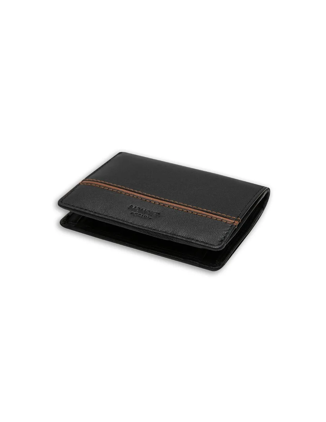MONPIEL Billetera Pequena con Monedero Raya Lateral*Hombre Carteras Hombre Piel