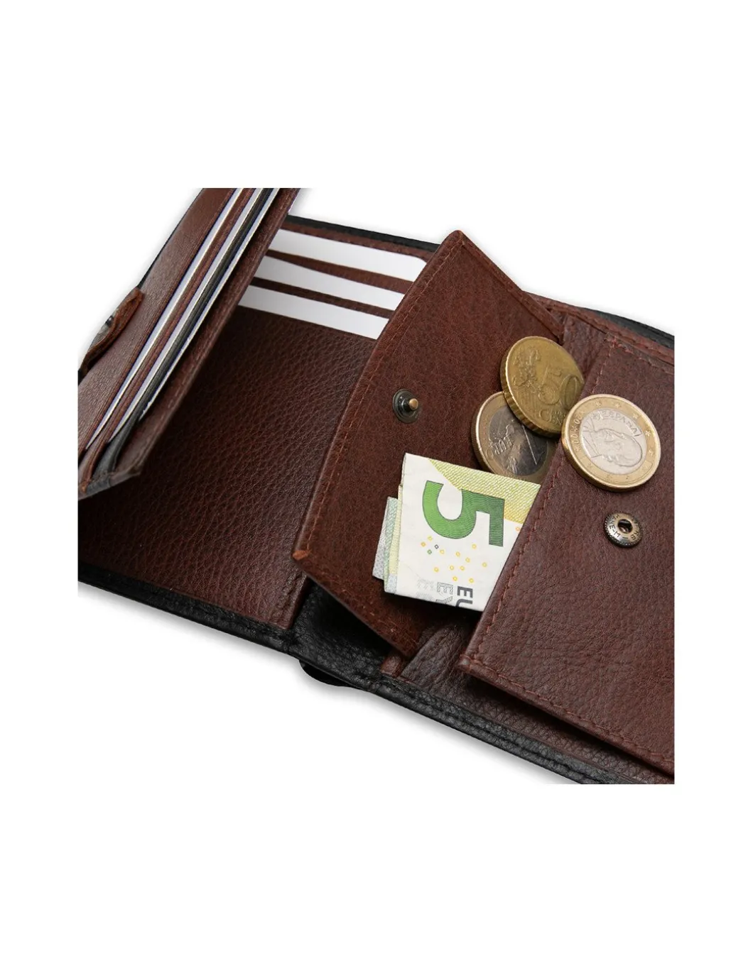 MONPIEL Billetero con Broche Interior y Monedero Cuero*Hombre Carteras Hombre Piel