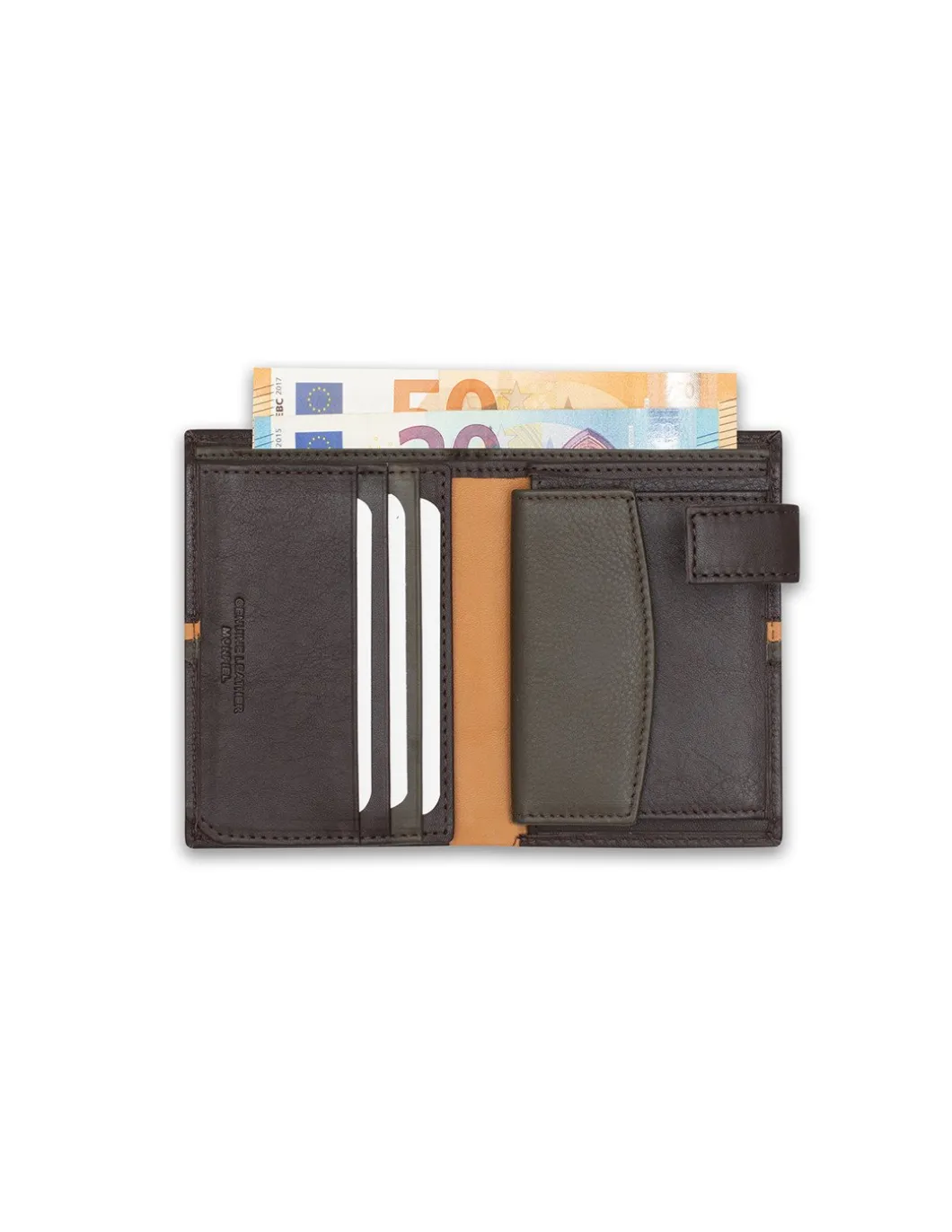 MONPIEL Billetero con Broche y Monedero Dentro Rayas a Color*Hombre Carteras Hombre Piel