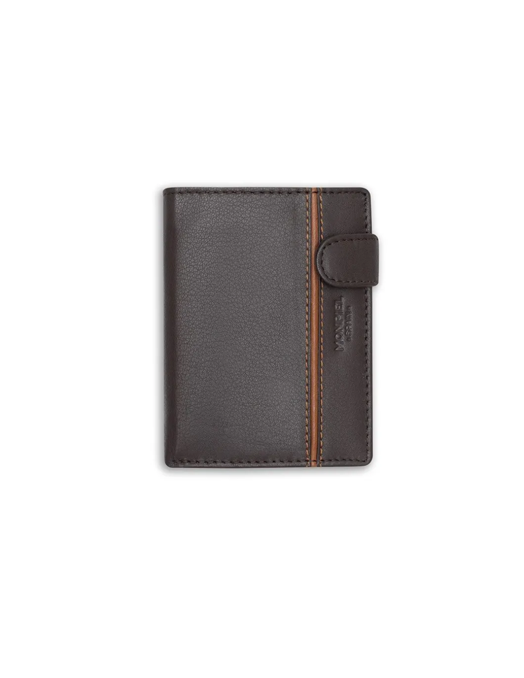 MONPIEL Billetero con Broche y Monedero Raya Lateral*Hombre Carteras Hombre Piel