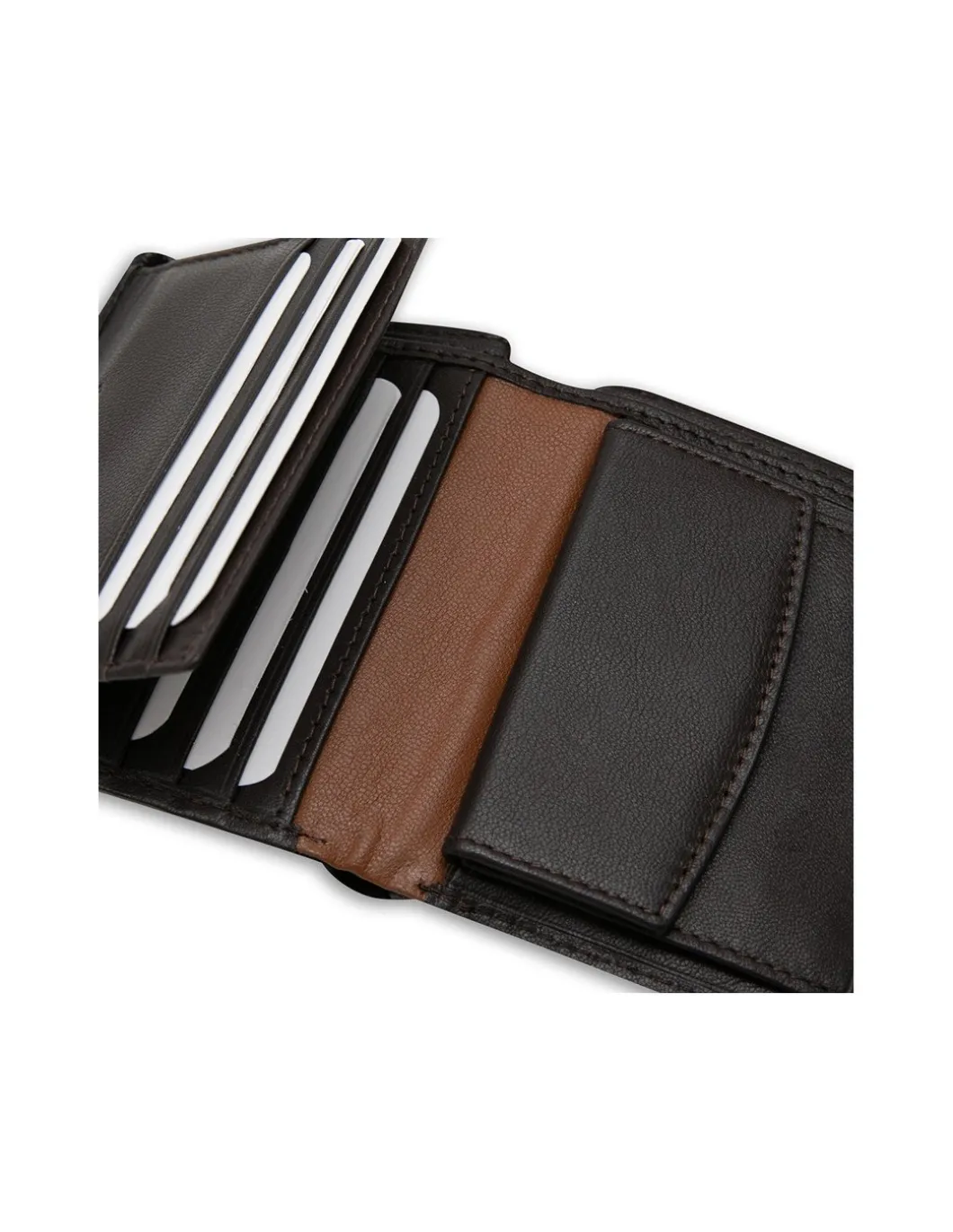 MONPIEL Billetero con Broche y Monedero Raya Lateral*Hombre Carteras Hombre Piel