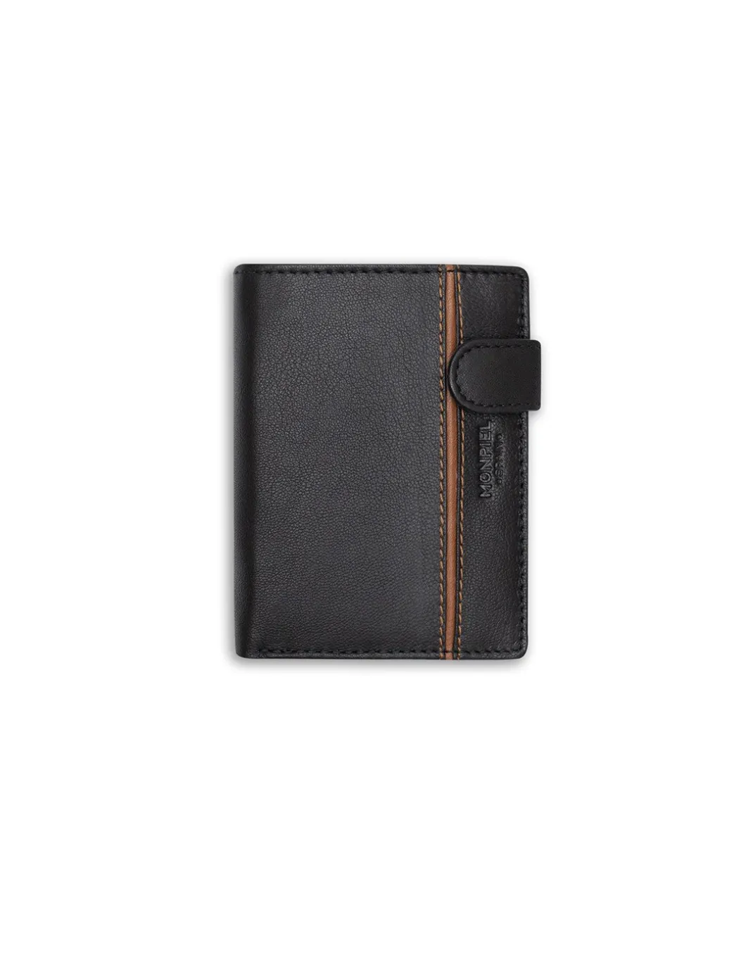 MONPIEL Billetero con Broche y Monedero Raya Lateral*Hombre Carteras Hombre Piel