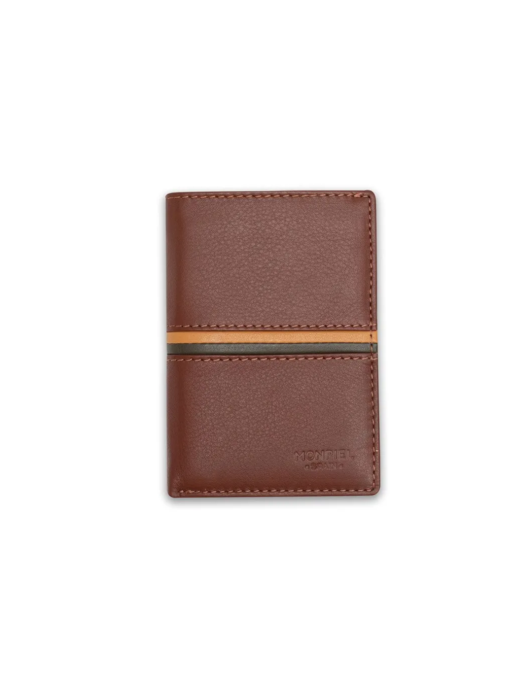 MONPIEL Billetero con Monedero Dentro Rayas a Color*Hombre Carteras Hombre Piel