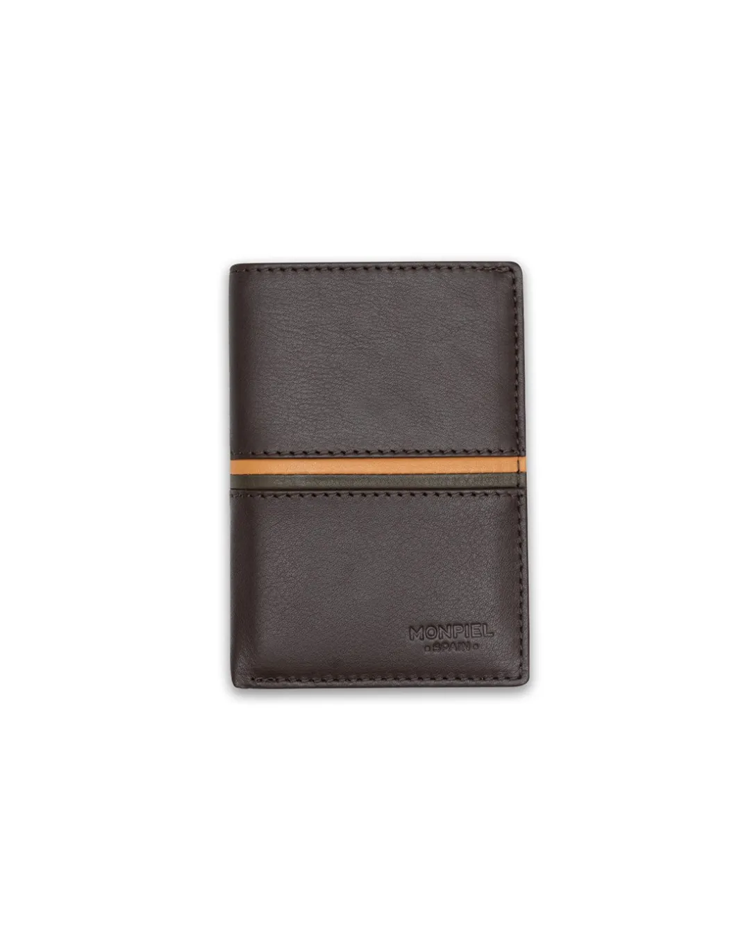 MONPIEL Billetero con Monedero Dentro Rayas a Color*Hombre Carteras Hombre Piel