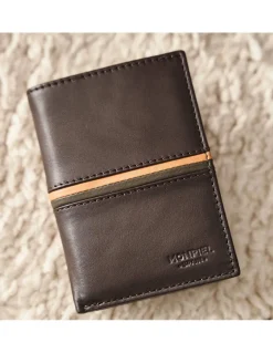 MONPIEL Billetero con Monedero Dentro Rayas a Color*Hombre Carteras Hombre Piel