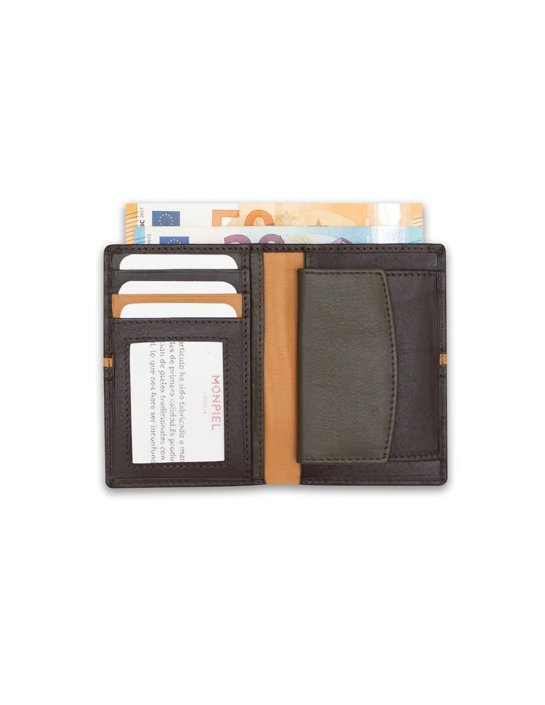 MONPIEL Billetero con Monedero Dentro Rayas a Color*Hombre Carteras Hombre Piel