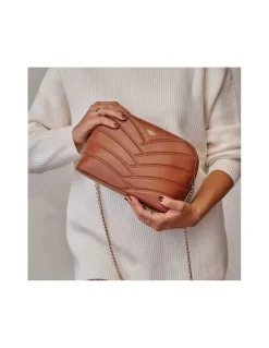 MONPIEL Bolso Acolchado de Piel con Cadena Oro*Mujer Bolsos De Piel Medianos|Bolsos Piel Mujer
