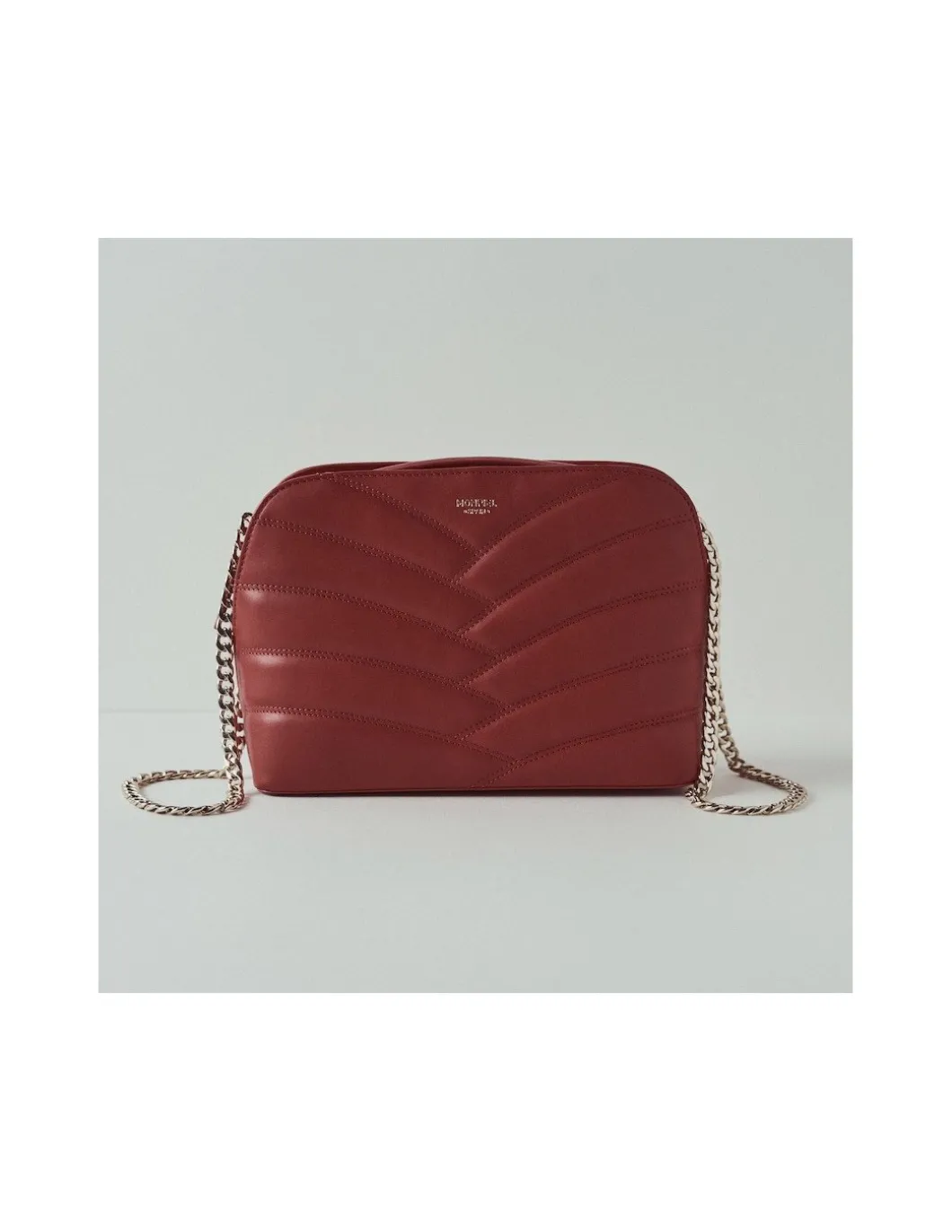 MONPIEL Bolso Acolchado de Piel con Cadena Oro*Mujer Bolsos De Piel Medianos|Bolsos Piel Mujer