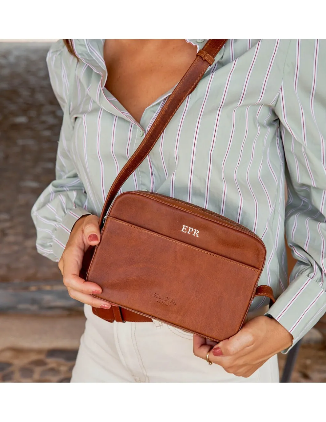 MONPIEL Bolso Bandolera Basic*Mujer Bolsos De Piel Pequeños|Bolsos Piel Mujer