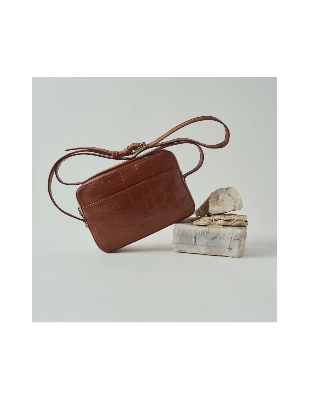 MONPIEL Bolso Bandolera de Piel Coco*Mujer Bolsos De Piel Pequeños|Bolsos Piel Mujer