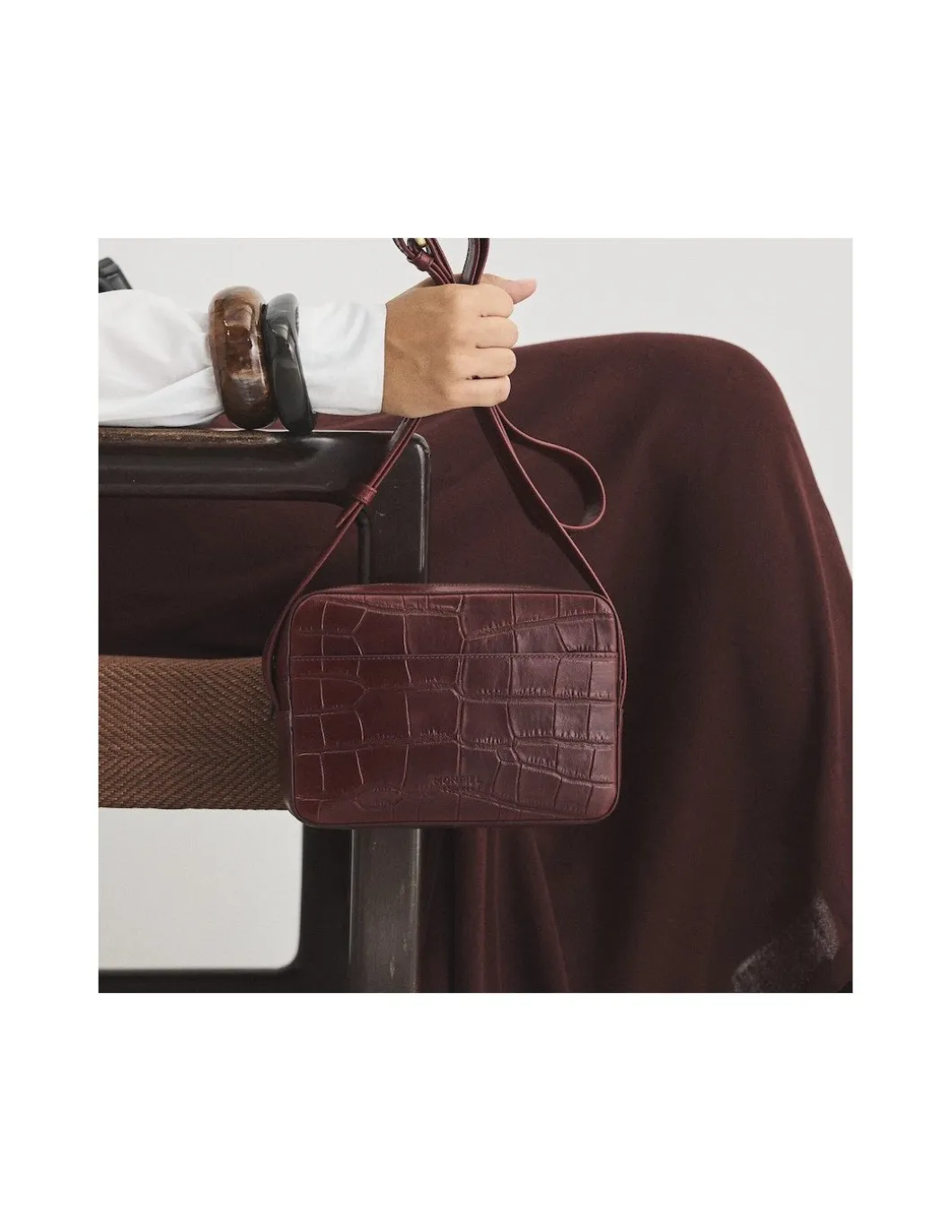 MONPIEL Bolso Bandolera de Piel Coco*Mujer Bolsos De Piel Pequeños|Bolsos Piel Mujer