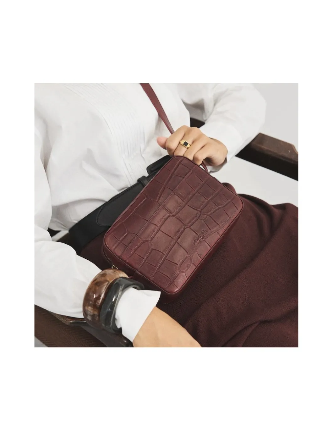 MONPIEL Bolso Bandolera de Piel Coco*Mujer Bolsos De Piel Pequeños|Bolsos Piel Mujer