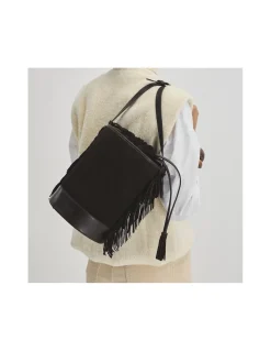 MONPIEL Bolso de Cubo de piel con Flecos Grande Roma*Mujer Bolsos De Piel Grandes|Bolsos Piel Mujer