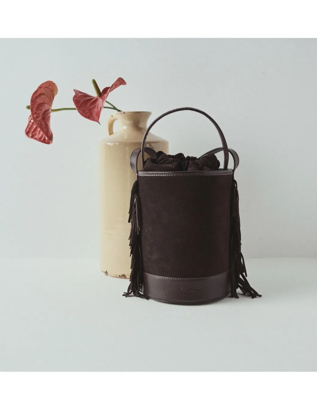 MONPIEL Bolso de Cubo de piel flecos Pequeno Roma*Mujer Bolsos De Piel Pequeños|Bolsos Piel Mujer