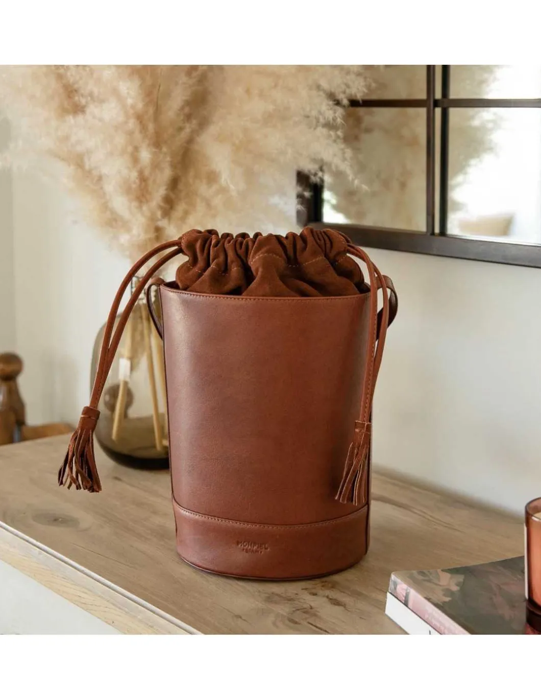 MONPIEL Bolso Redondo Cubo*Mujer Bolsos De Piel Grandes|Bolsos Piel Mujer