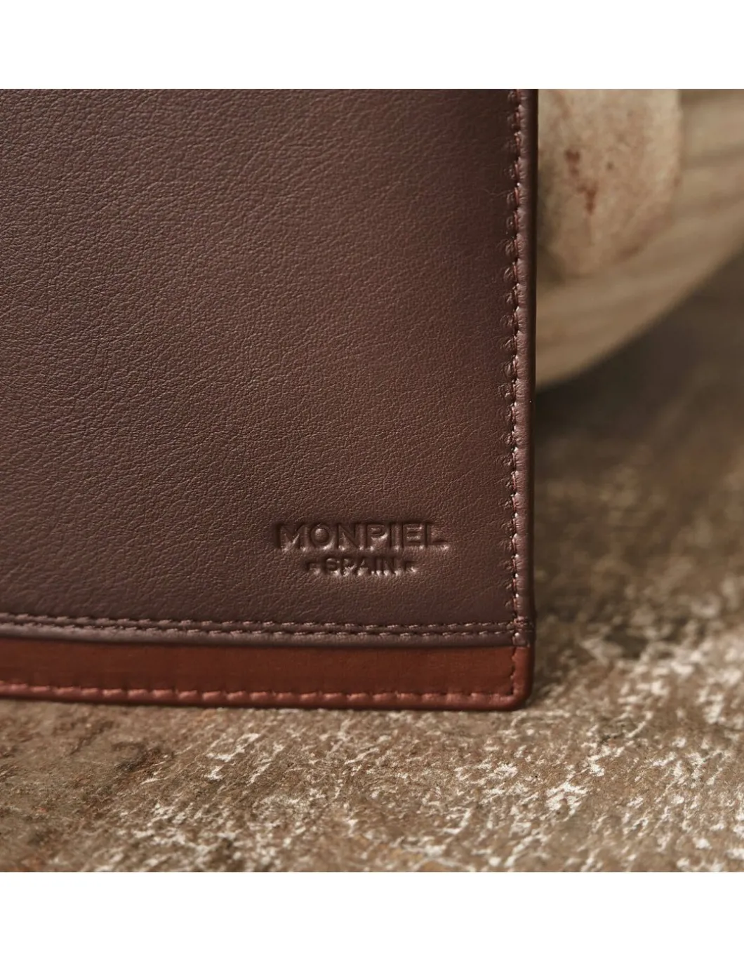 MONPIEL Cartera Americana de piel con Monedero y Tarjetero Extra Lago*Hombre Carteras Hombre Piel