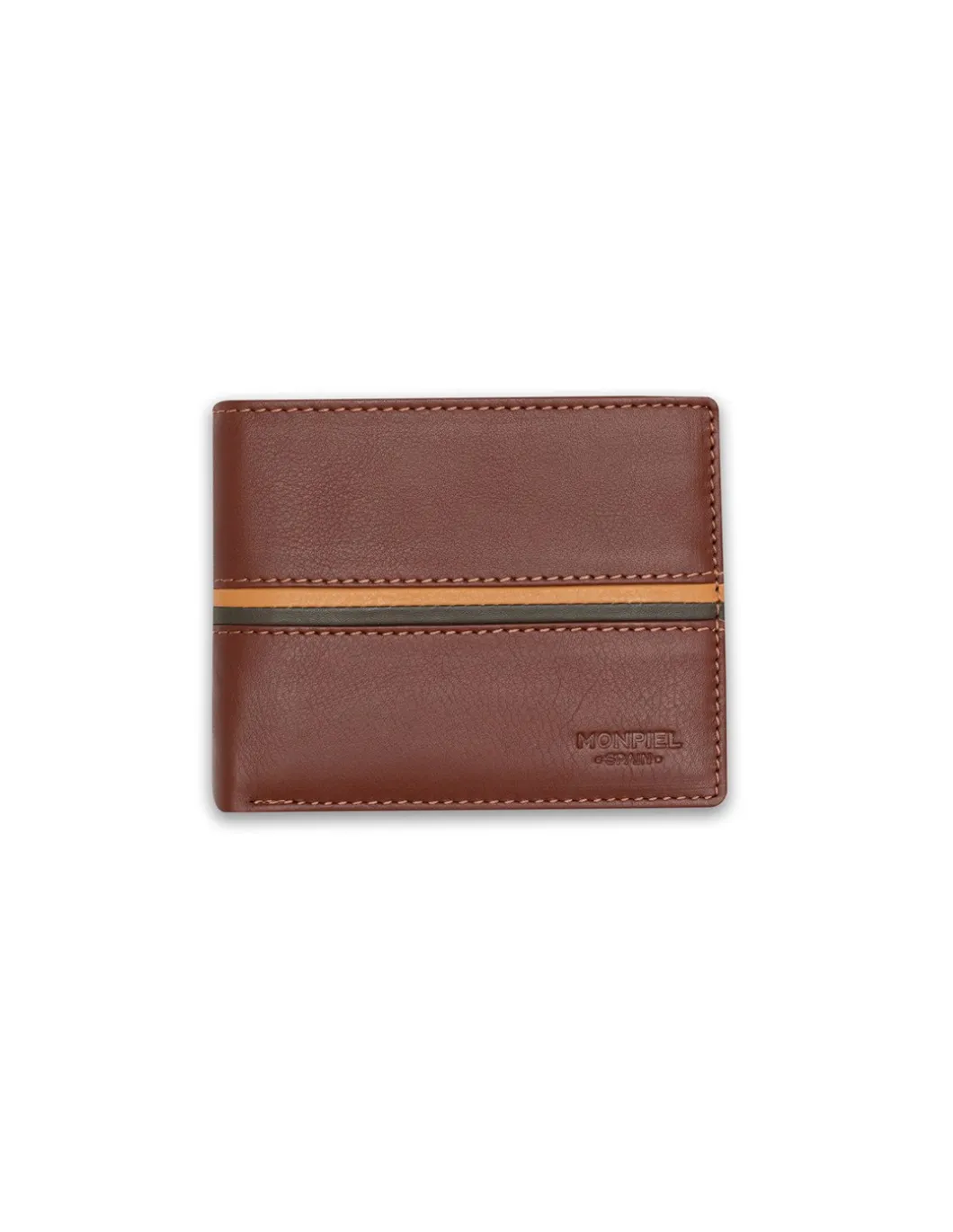 MONPIEL Cartera Americana Grande con Rayas a Color*Hombre Carteras Hombre Piel