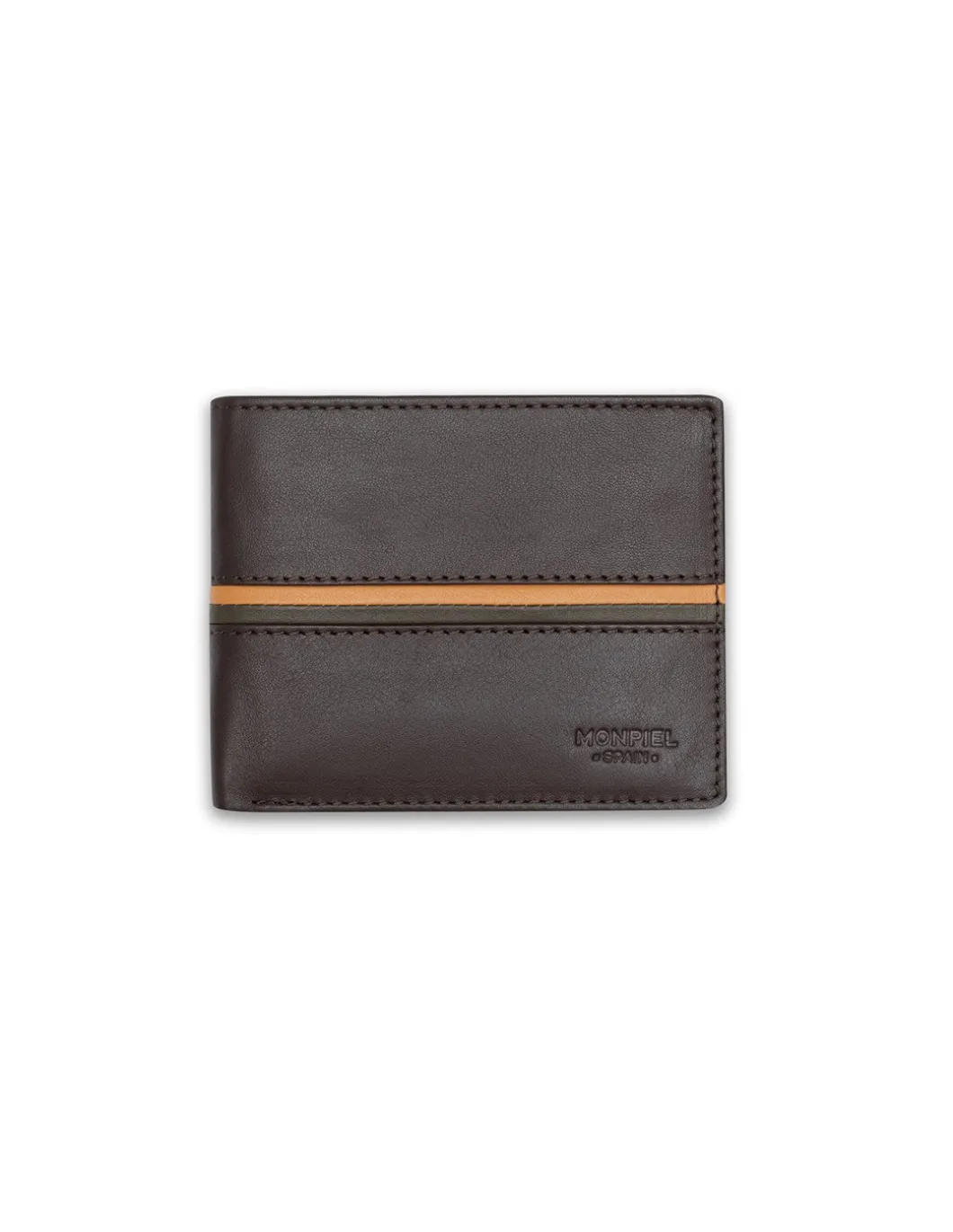 MONPIEL Cartera Americana Grande con Rayas a Color*Hombre Carteras Hombre Piel