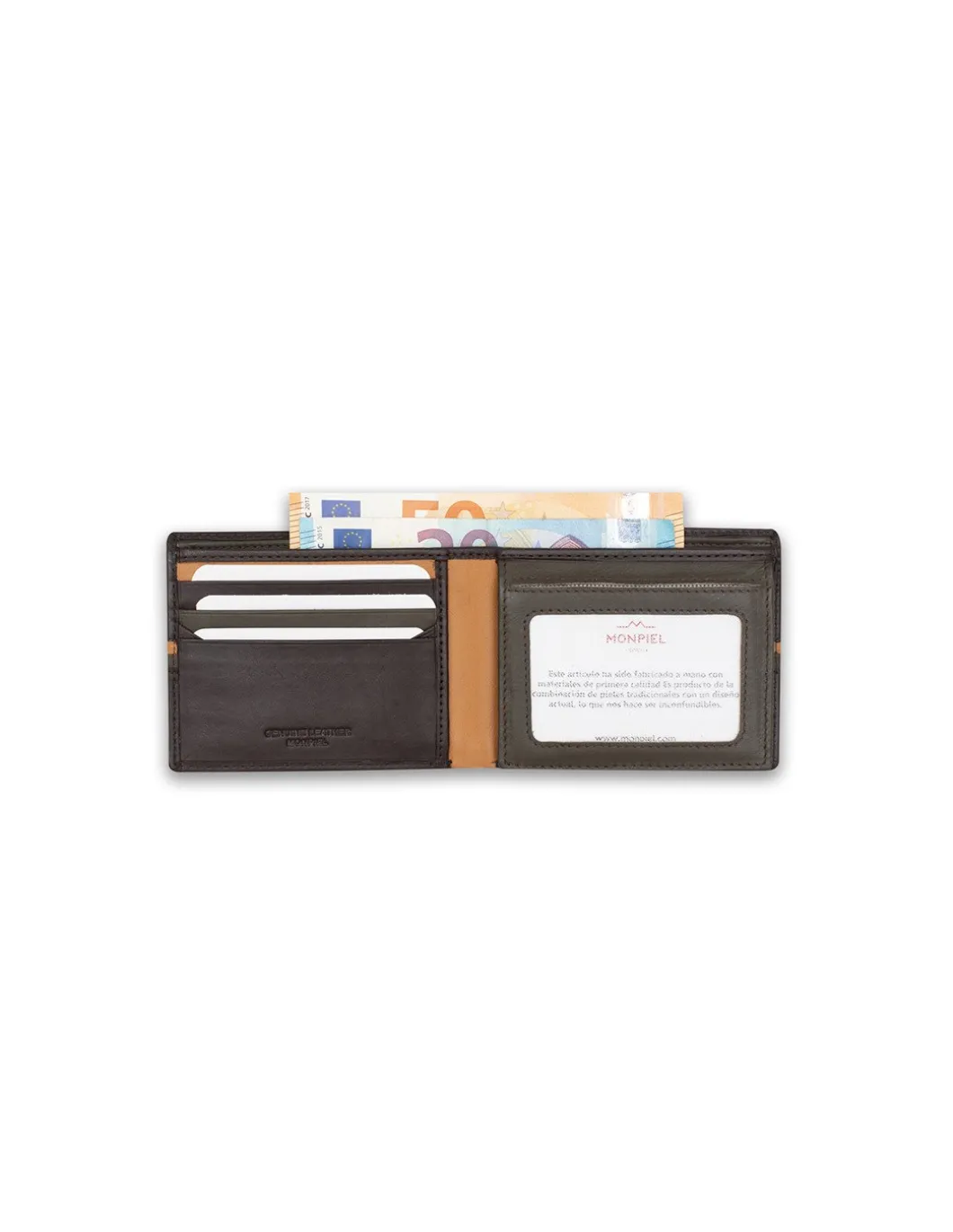 MONPIEL Cartera Americana Grande con Rayas a Color*Hombre Carteras Hombre Piel