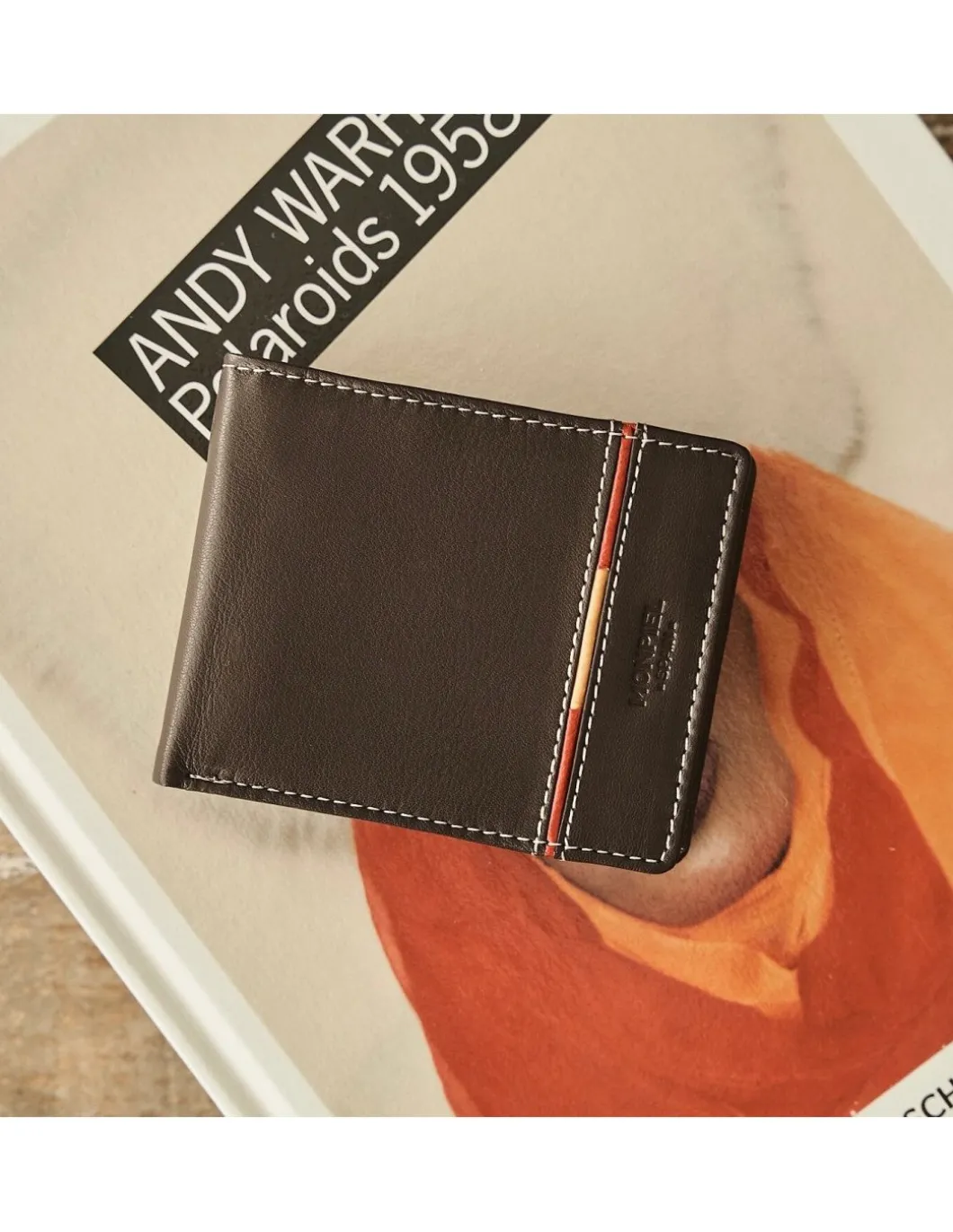 MONPIEL Cartera Americana Grande Bandera Espana*Hombre Carteras Hombre Piel