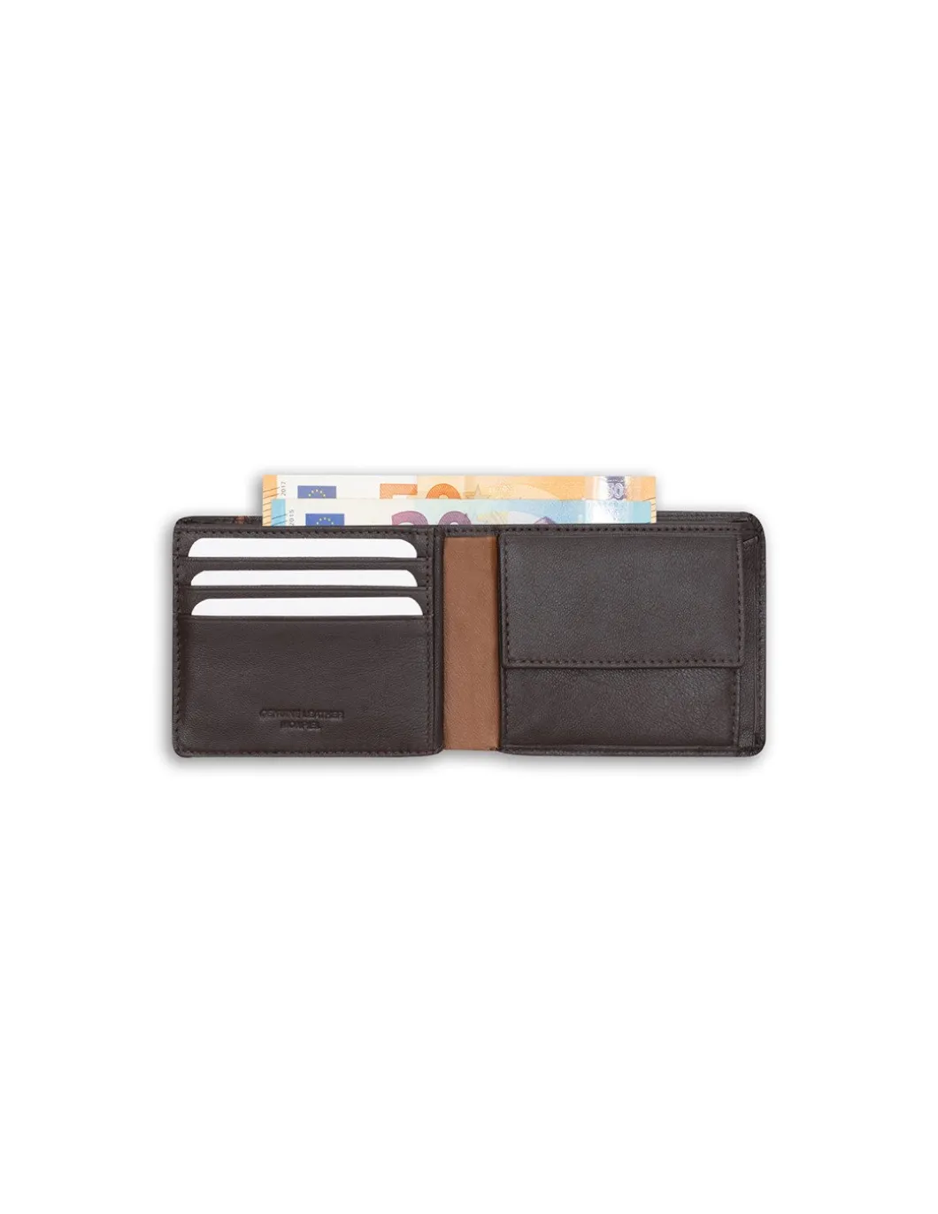 MONPIEL Cartera Americana Grande con Monedero Raya Lateral*Hombre Carteras Hombre Piel