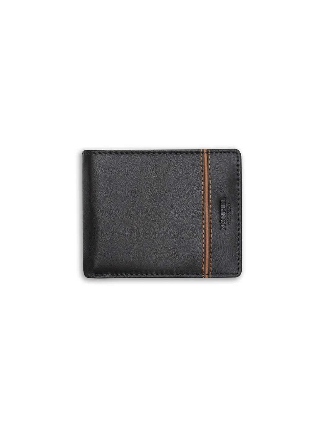 MONPIEL Cartera Americana Grande con Monedero Raya Lateral*Hombre Carteras Hombre Piel