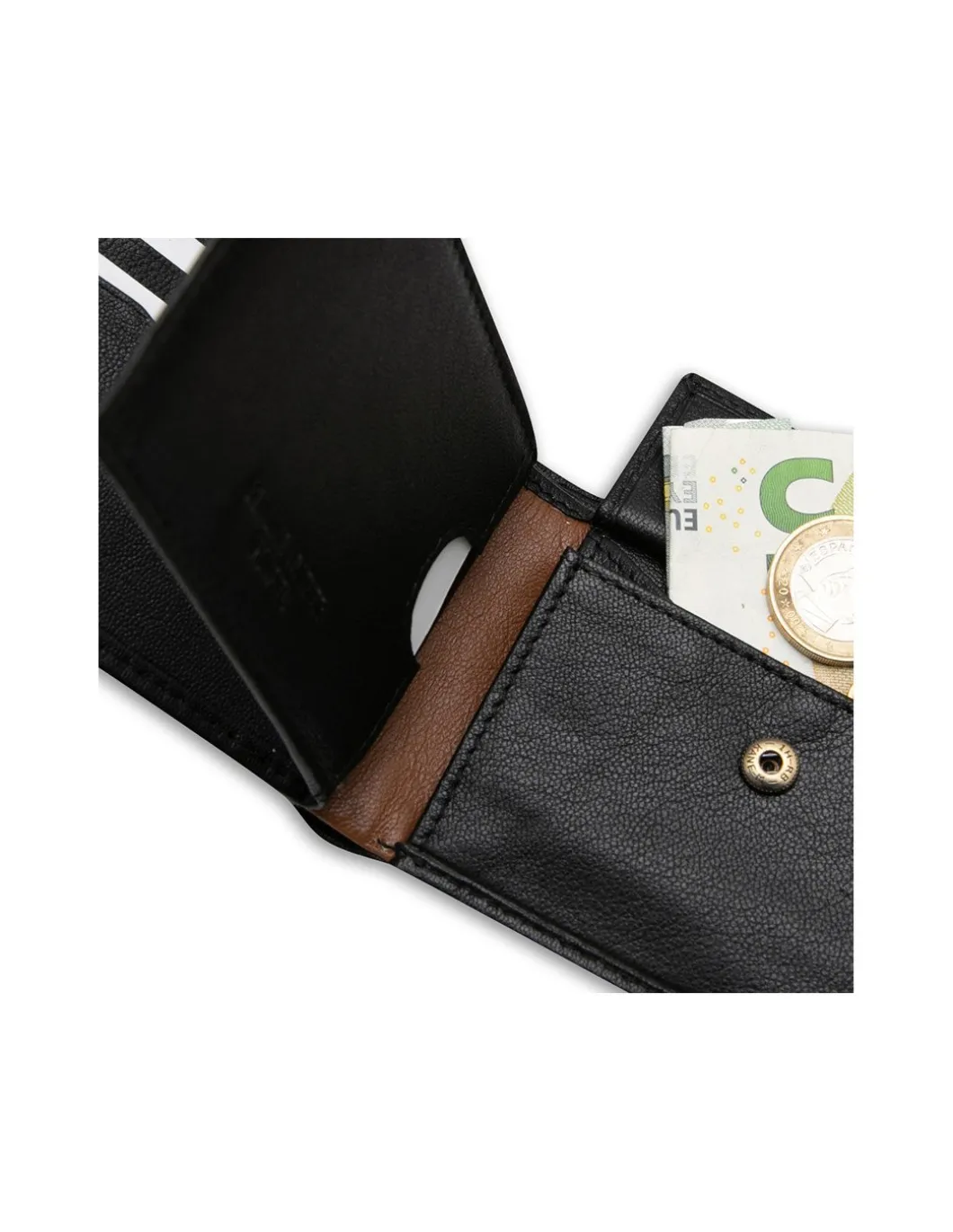 MONPIEL Cartera Americana Pequena con Raya Lateral*Hombre Carteras Hombre Piel