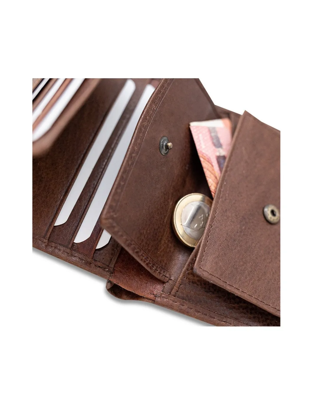 MONPIEL Cartera Billetera con Monedero Goma*Hombre Carteras Hombre Piel