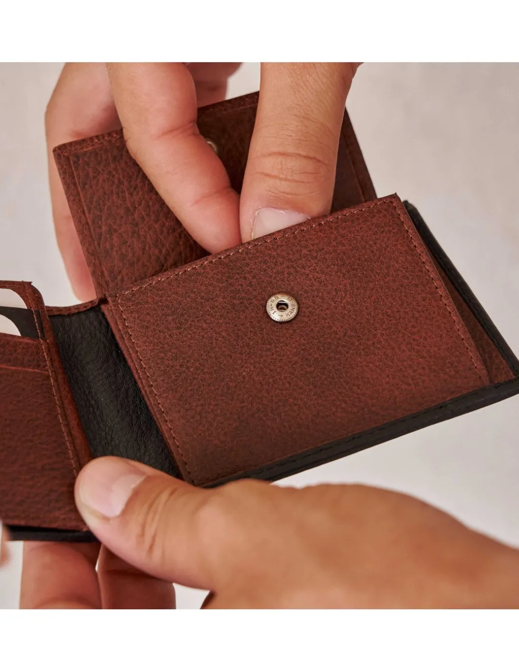 MONPIEL Cartera Billetera con Monedero Goma*Hombre Carteras Hombre Piel