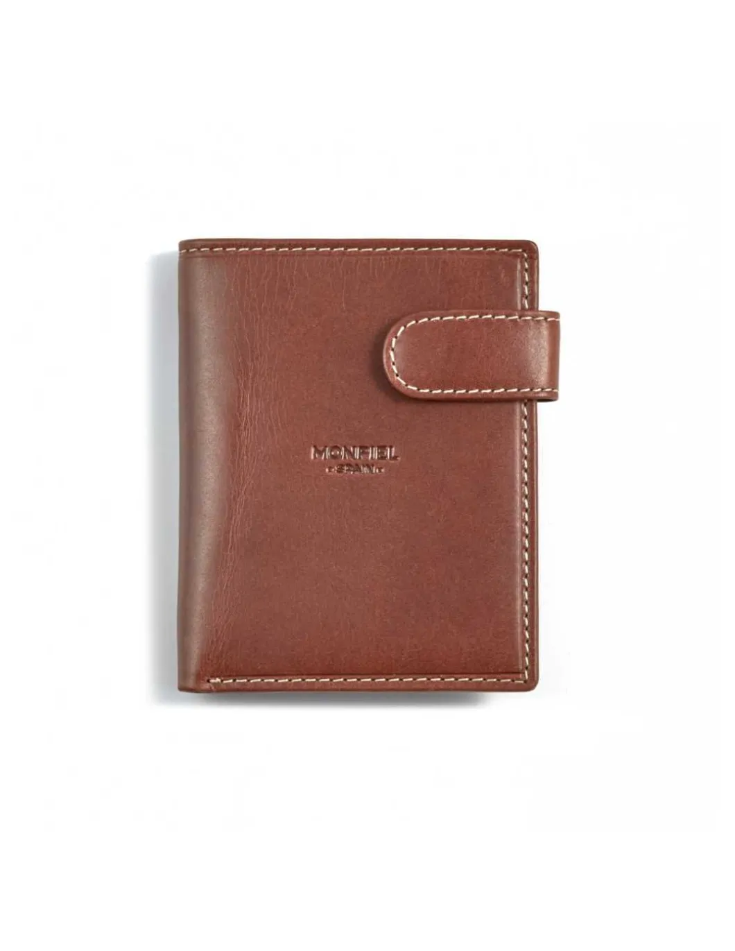MONPIEL Cartera con Broche y Monedero Trasero Logo Central*Hombre Carteras Hombre Piel