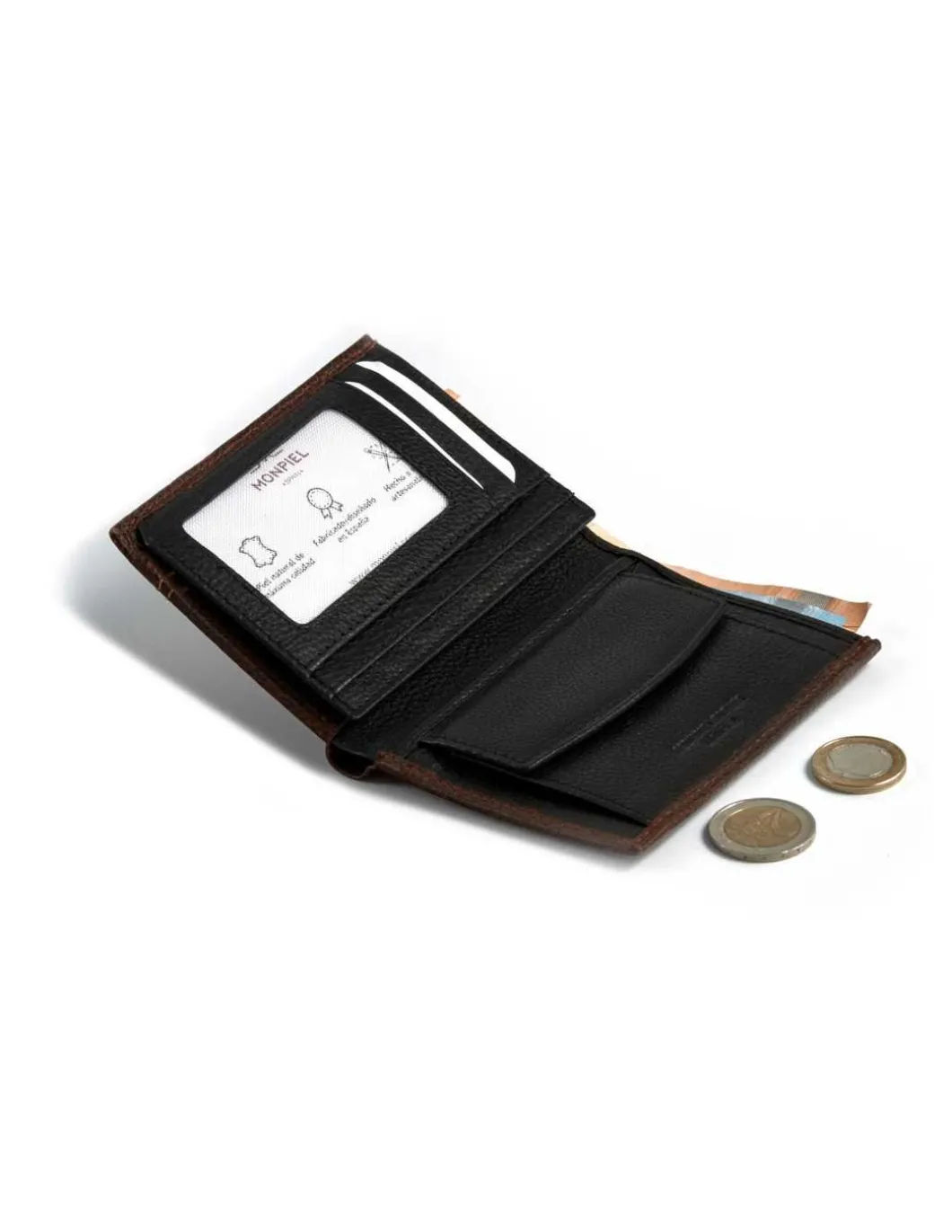 MONPIEL Cartera con Monedero Dentro Dos Tonos*Hombre Carteras Hombre Piel