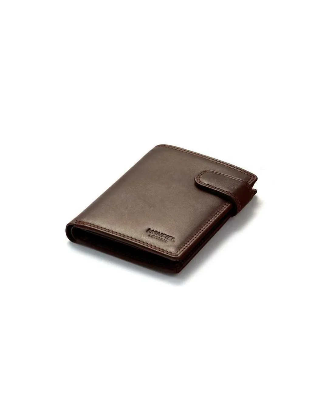 MONPIEL Cartera doble costura con Broche y Monedero Trasero Sky*Hombre Carteras Hombre Piel