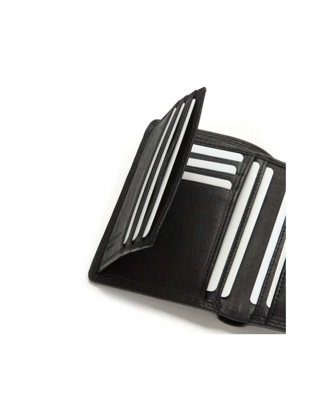 MONPIEL Cartera doble costura con Broche y Monedero Trasero Sky*Hombre Carteras Hombre Piel