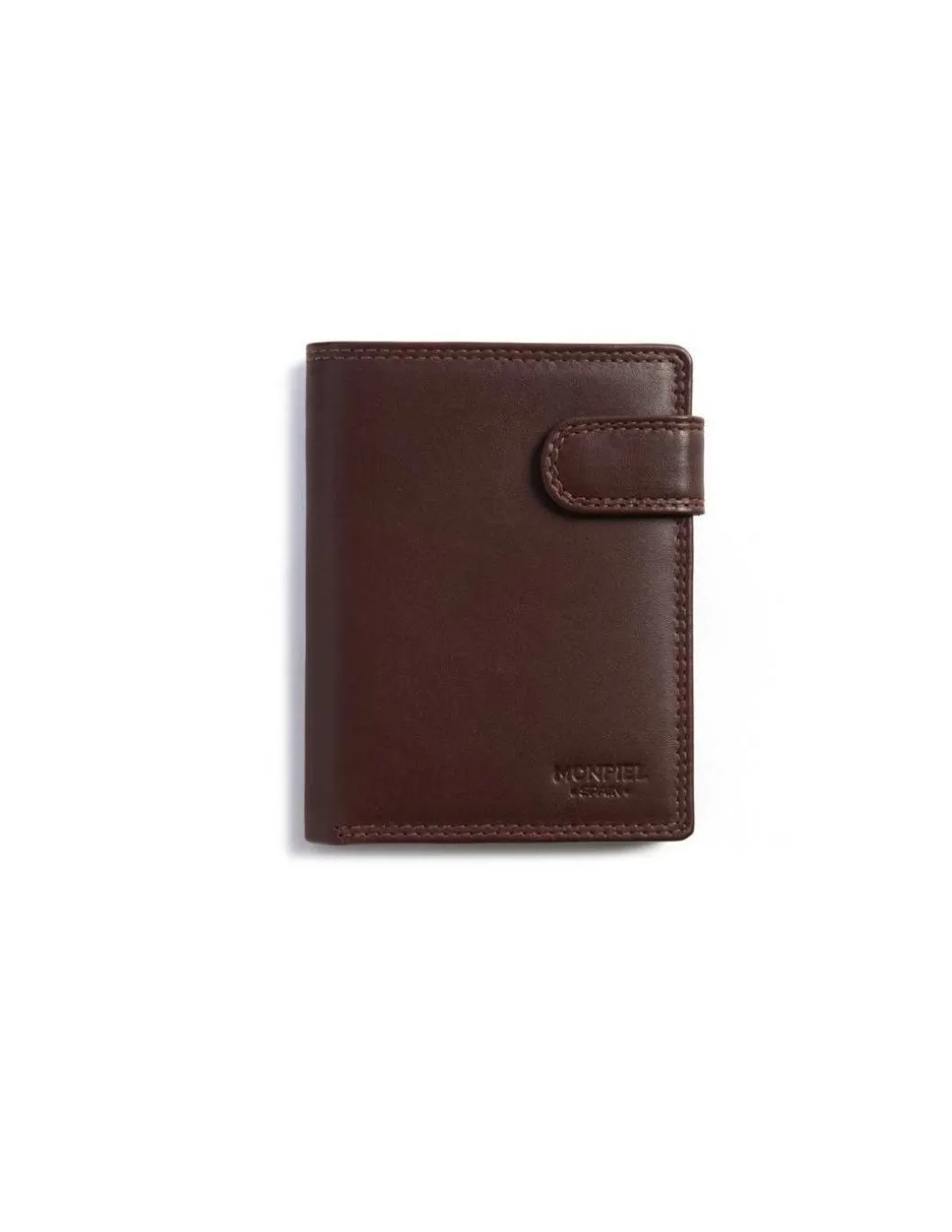 MONPIEL Cartera doble costura con Broche y Monedero Sky*Hombre Carteras Hombre Piel