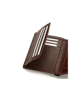 MONPIEL Cartera doble costura con Broche y Monedero Sky*Hombre Carteras Hombre Piel