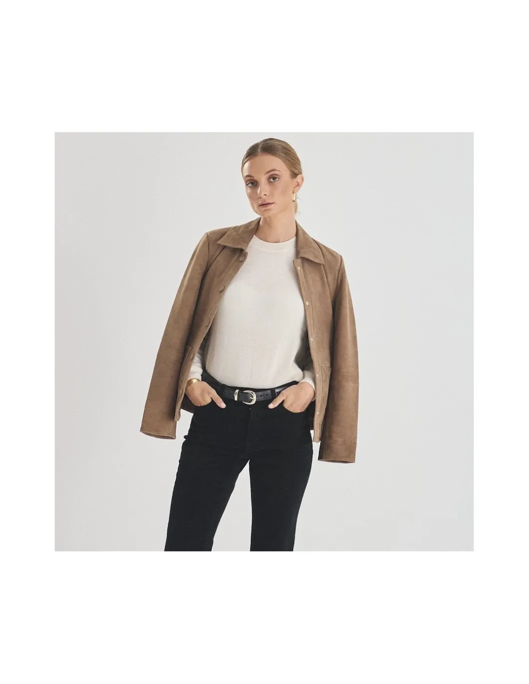 MONPIEL Chaqueta de Piel Mujer Botones Forrados*Mujer Chaquetas De Cuero Mujer