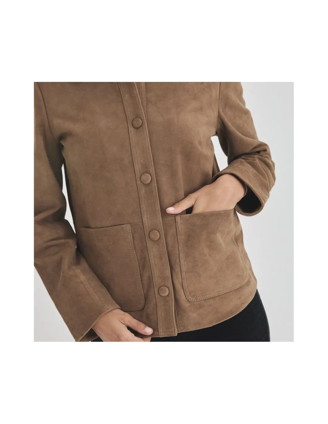 MONPIEL Chaqueta de Piel Mujer Botones Forrados*Mujer Chaquetas De Cuero Mujer