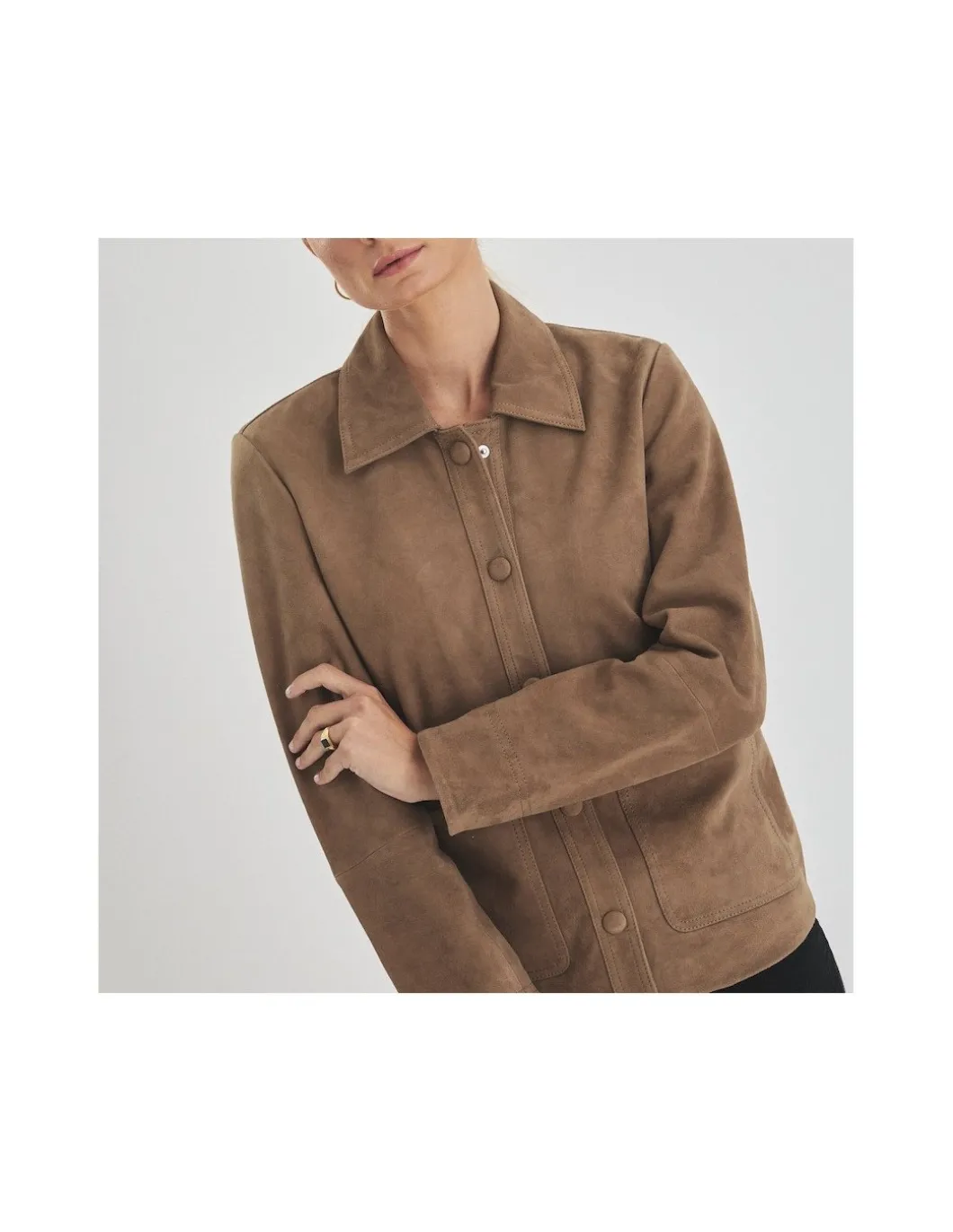 MONPIEL Chaqueta de Piel Mujer Botones Forrados*Mujer Chaquetas De Cuero Mujer