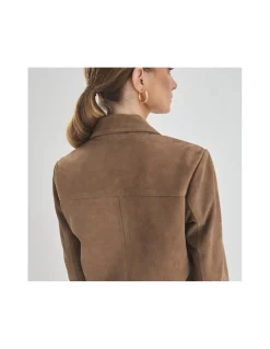MONPIEL Chaqueta de Piel Mujer Botones Forrados*Mujer Chaquetas De Cuero Mujer