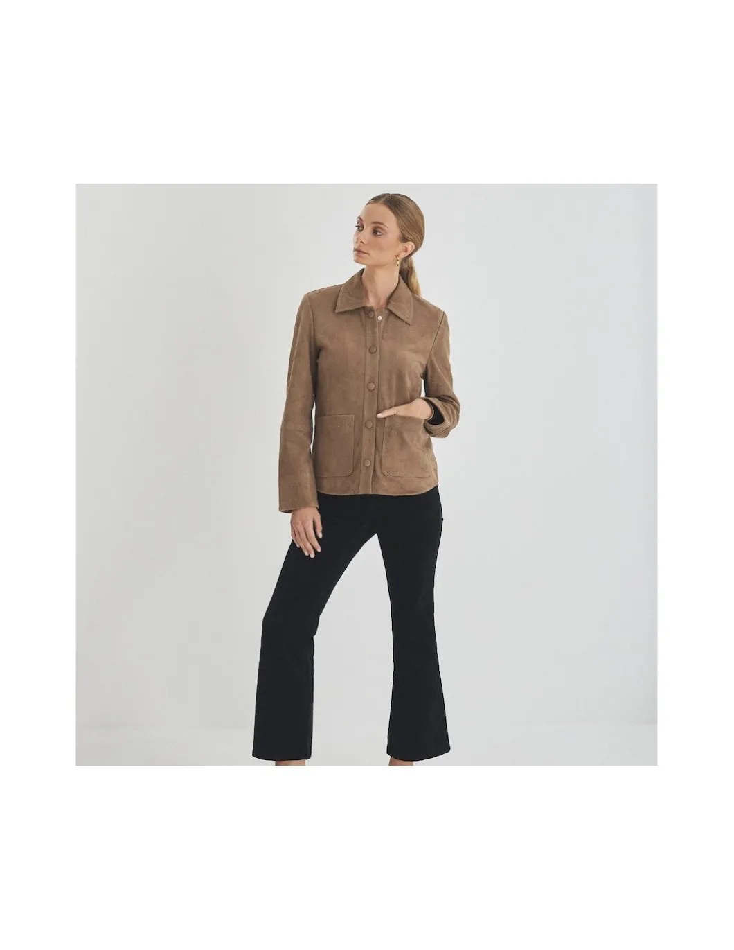 MONPIEL Chaqueta de Piel Mujer Botones Forrados*Mujer Chaquetas De Cuero Mujer