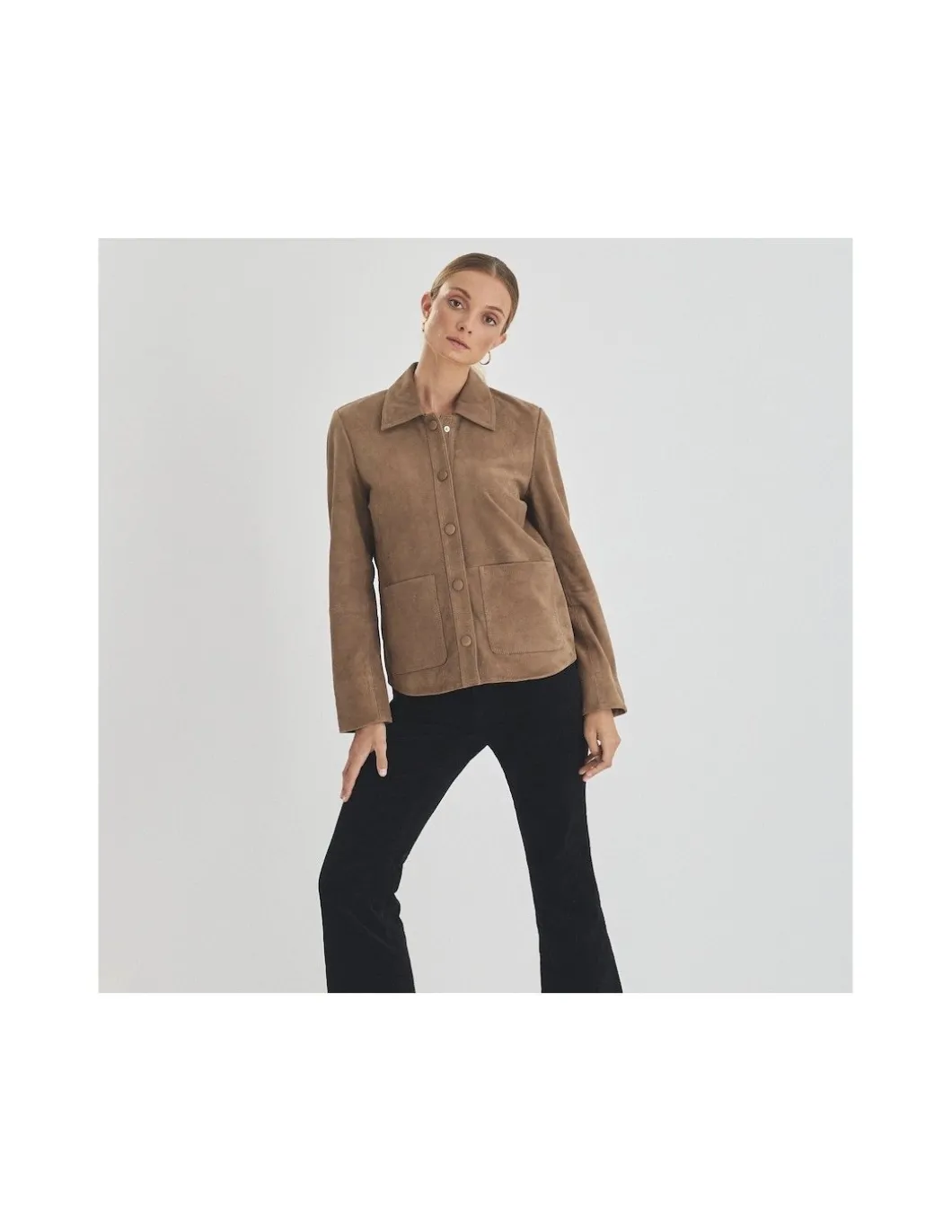 MONPIEL Chaqueta de Piel Mujer Botones Forrados*Mujer Chaquetas De Cuero Mujer