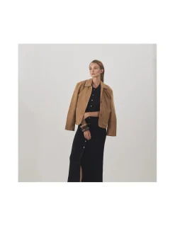 MONPIEL Chaqueta de Piel Mujer Costuras*Mujer Chaquetas De Cuero Mujer