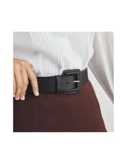 MONPIEL Cinturon ancho mujer de piel hebilla forrada*Mujer Cinturones Piel Mujer