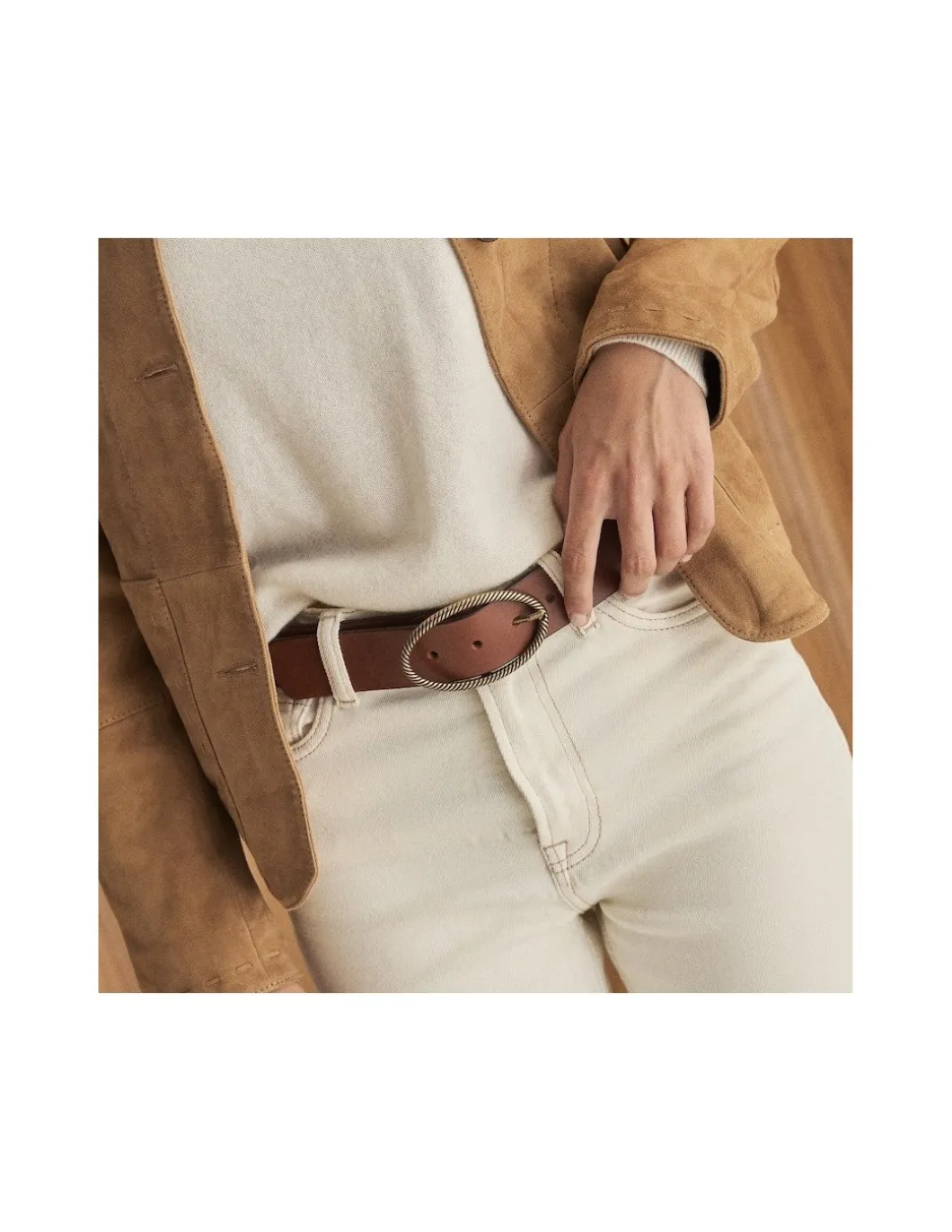 MONPIEL Cinturon Hebilla Ovalada*Mujer Cinturones Piel Mujer