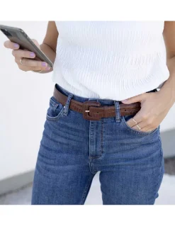 MONPIEL Cinturon Mujer Hebilla Forrada Coco*Mujer Cinturones Piel Mujer