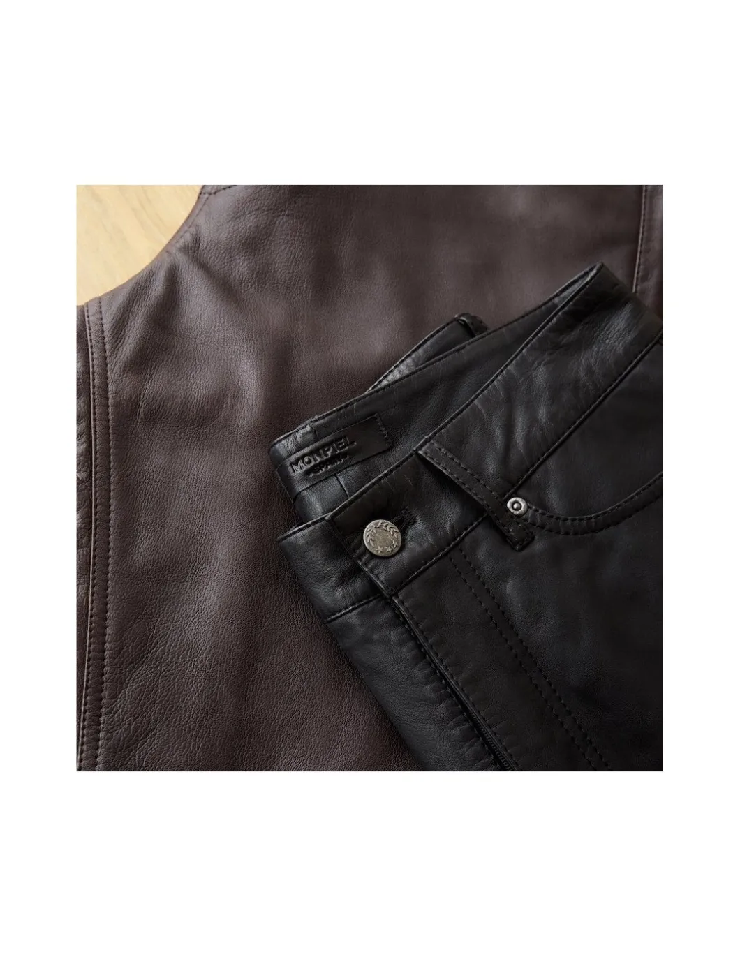 MONPIEL Pantalon de Cuero*Mujer Pantalones Cuero Mujer