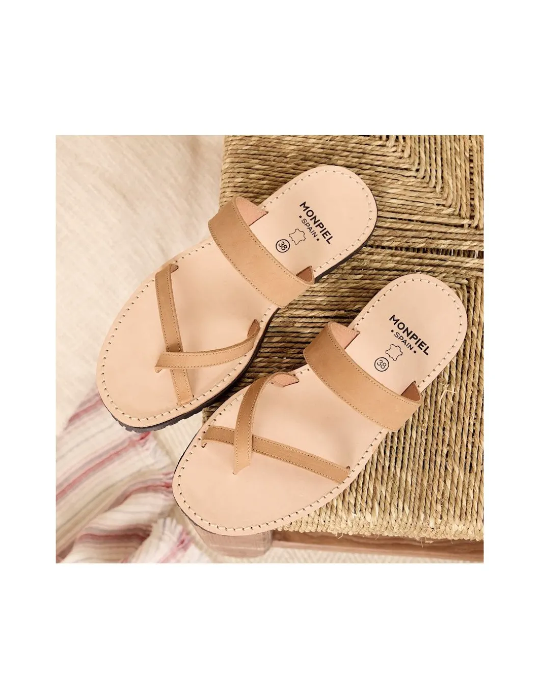 MONPIEL Sandalia Griega Piel Santorini*Mujer Sandalias Piel Mujer